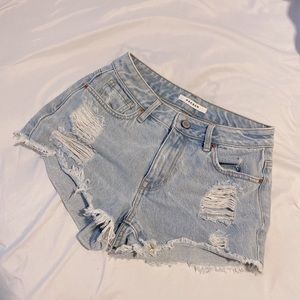 PacSun Light Wash High Rise Festival Shorts